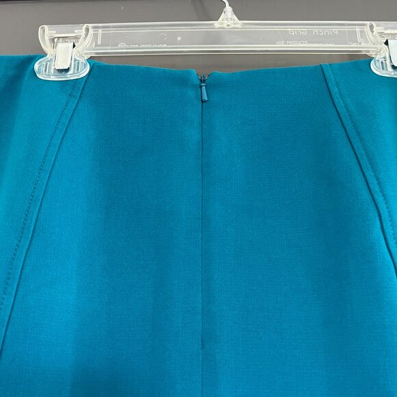 Halogen Straight Pencil Skirt Blue Teal Turquoise Size 10 Lined Back Zipper - Picture 4 of 10